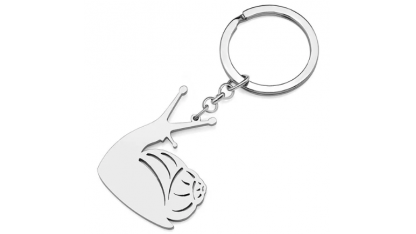 Stainless steel snail keychain 