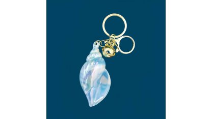 Iridescent keyring shell with bell