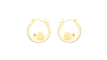 Gold circular earrings snail