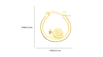 Gold circular earrings snail