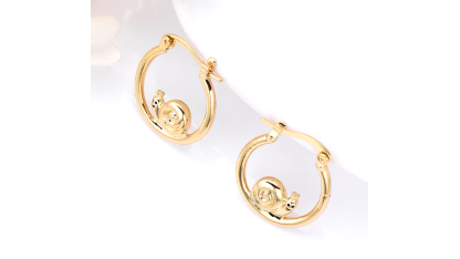 Gold circular earrings snail 2