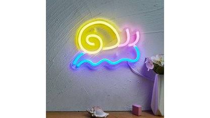 LED neon fali vagy asztali dekoráció SNAIL, USB tápegységgel