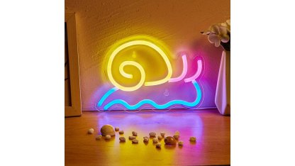 LED neonová nástěnná či stolní dekorace SNAIL, USB napájení
