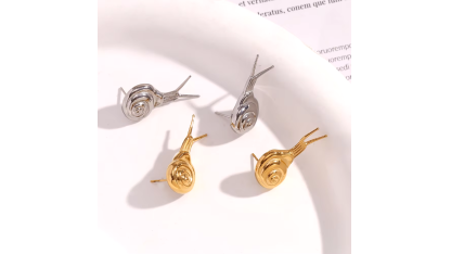 Stainless steel earrings - hanging snails