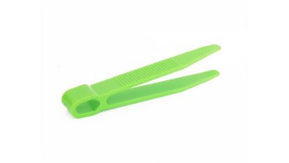 Plastic tweezers flat green