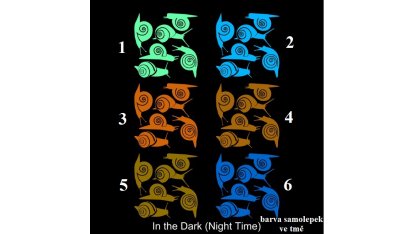 Glow-in-the-dark wall stickers - snails 6 pcs per sheet