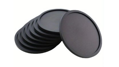 Assiette plate en silicone, diamètre 10 cm – noir/gris