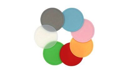 Assiette plate en silicone, diamètre 9 cm – couleurs variées 2