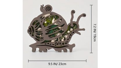 Carved wooden decoration snail  2