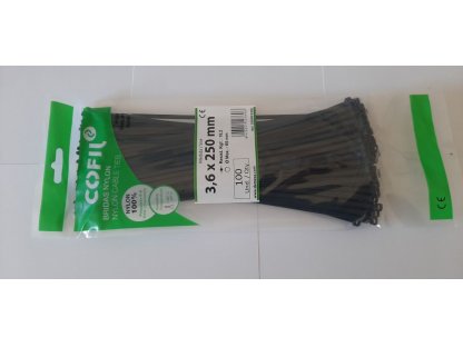 Páska sťahovacia Damesa 3,6 - 250 nylon (100ks) čierna