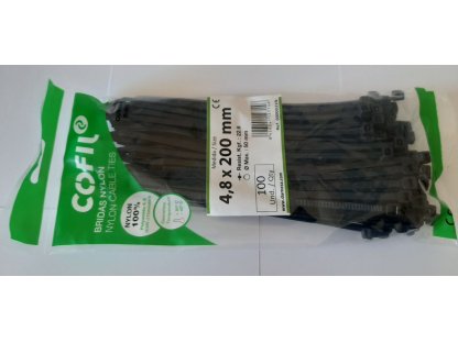 Páska sťahovacia Damesa 4,8 - 200 nylon (100ks) čierna