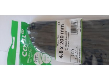 Páska sťahovacia Damesa 4,8 - 200 nylon (100ks) čierna