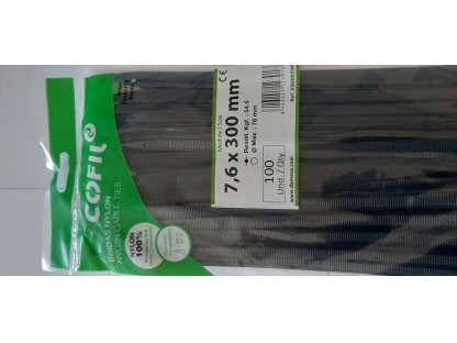Páska sťahovacia Damesa 7,6 - 300 nylon (100ks) čierna