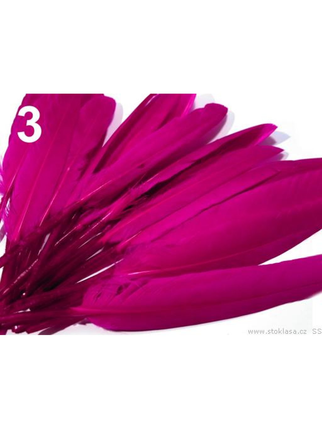 Kachní peří sytě růžové 9-14 cm