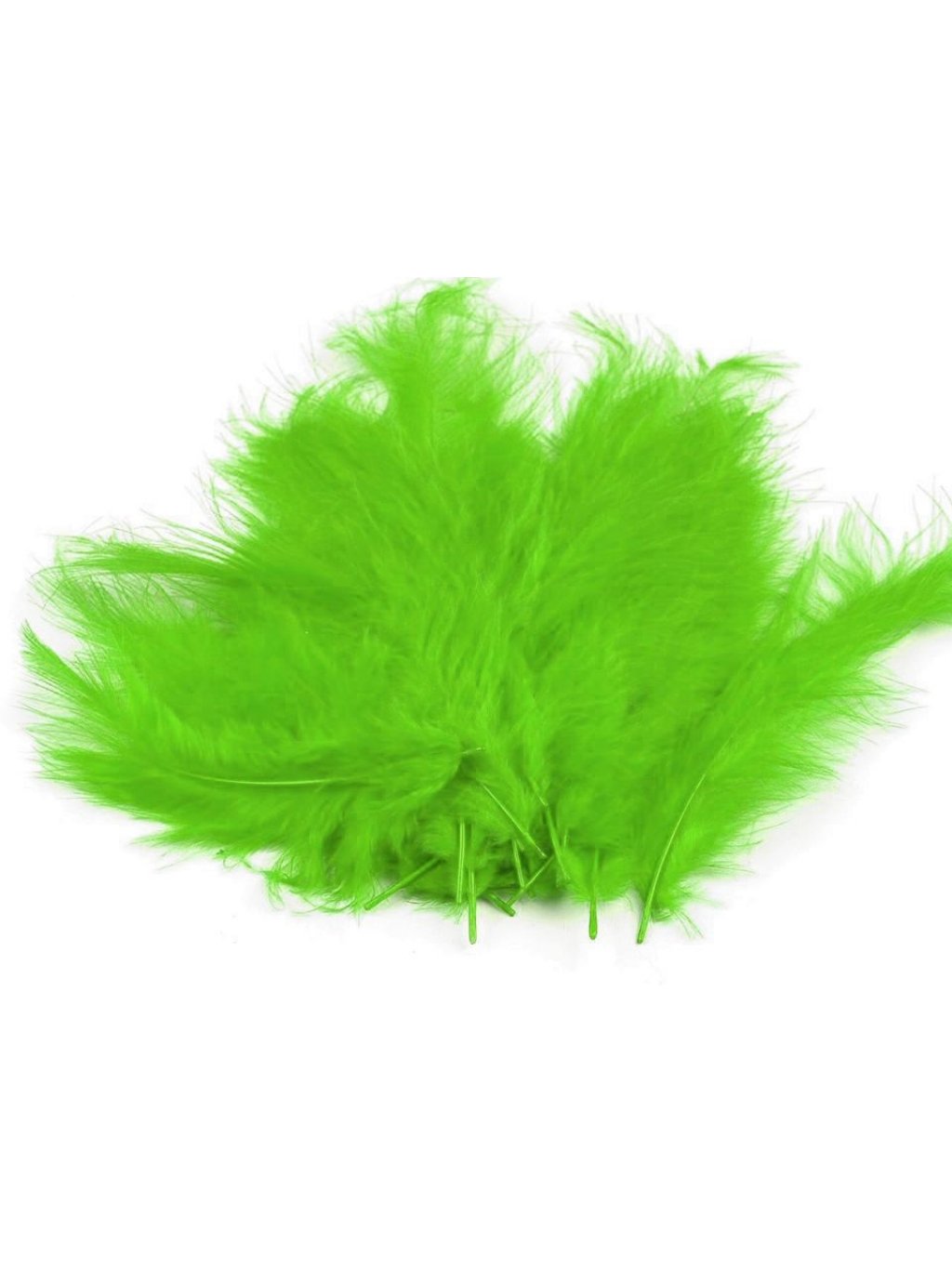 Peří marabu světle zelené 12 - 17 cm