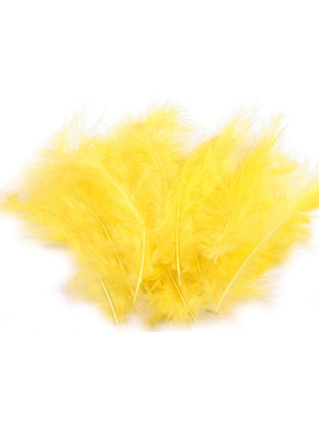 Peří marabu žluté 12 - 17 cm
