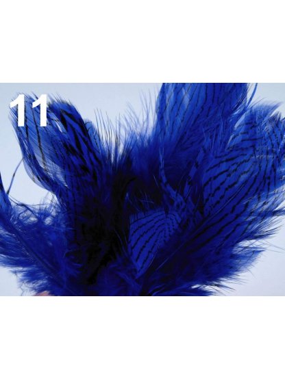 Bažantí peří tmavě modré 4-12 cm