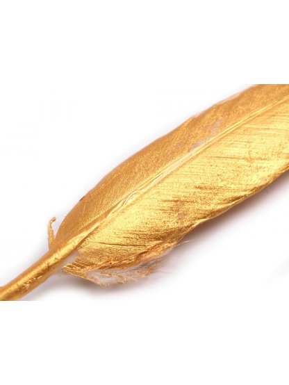 Kachní peří zlaté 10 - 14 cm