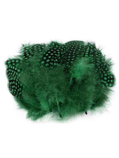Ozdobné slepičí peří zelené 5-13 cm
