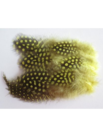 Ozdobné slepičí peří žluté 5-13 cm