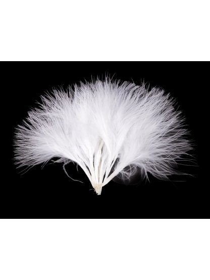 Peří marabu bílé 5 - 12 cm