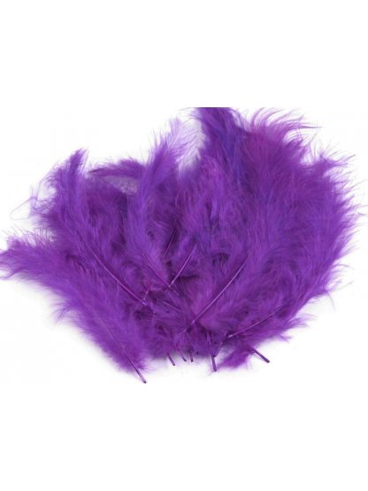 Peří marabu fialová purpurová 12 - 17 cm