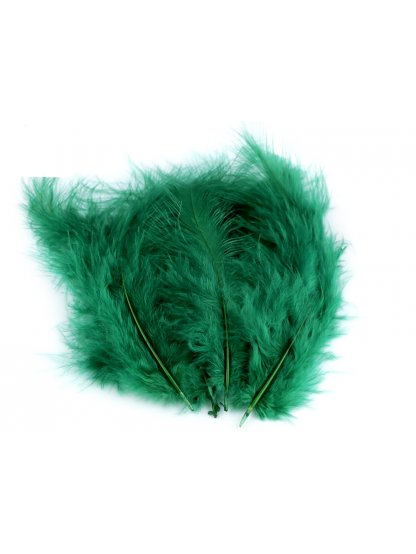 Peří marabu lahvově zelená 12 - 17 cm