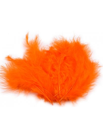Peří marabu oranžové 12 - 17 cm