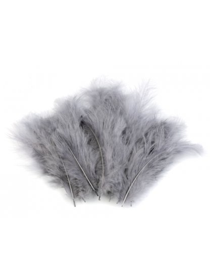 Peří marabu šedé 12 - 17 cm