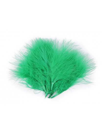 Peří marabu zelené pastelové 5 - 12 cm