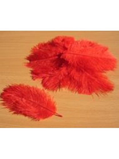 Pštrosí peří červené 5 - 12 cm