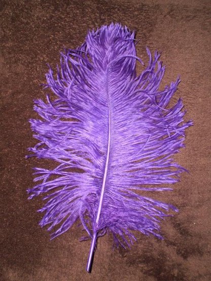 Pštrosí peří fialové 30 - 35 cm