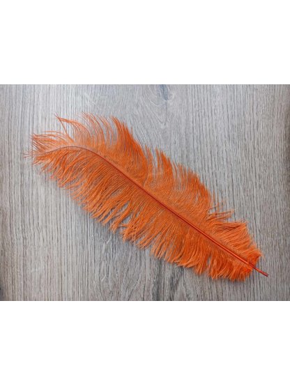 Pštrosí peří oranžové 25 - 30 cm 10 ks