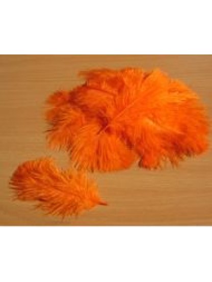 Pštrosí peří oranžové 5 - 12 cm