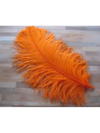 Pštrosí peří oranžové 60 - 70 cm