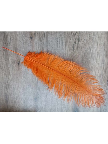 Pštrosí peří oranžové 60 - 70 cm