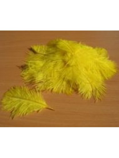 Pštrosí peří žluté 5 - 12 cm
