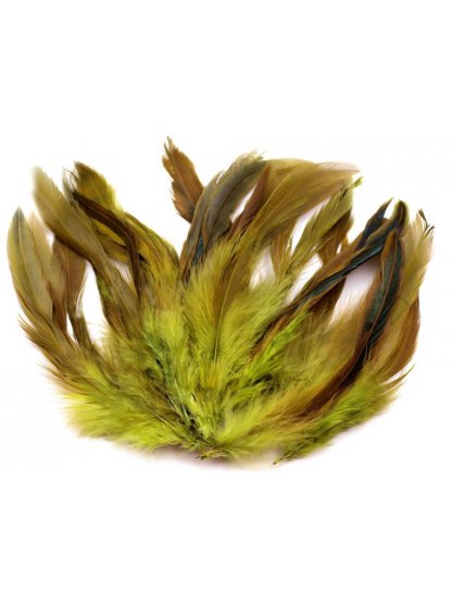 Slepičí peří zelená travní 6 -15 cm