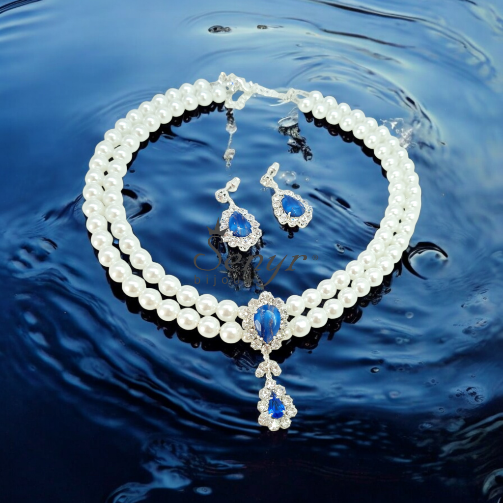 the crystal set DIANA with pearls