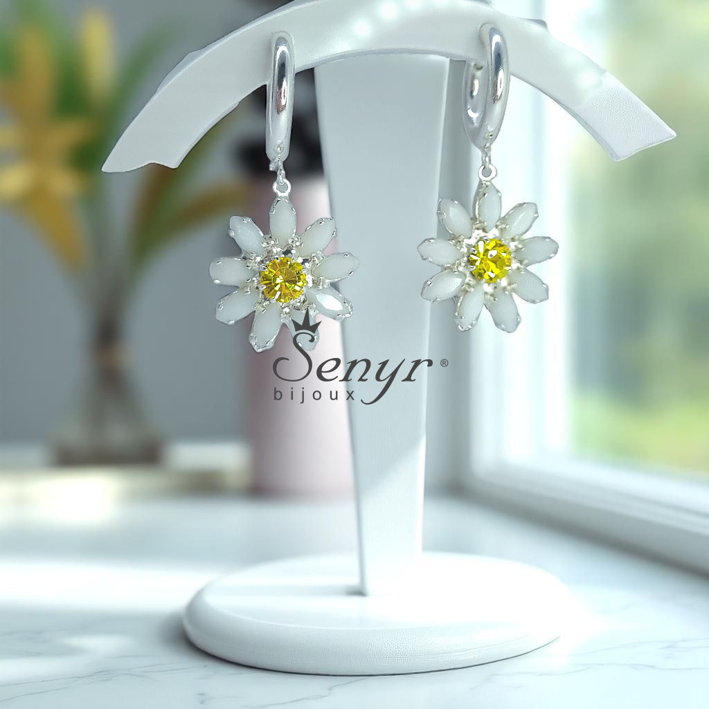 Křišťálové náušničky DAISY ring