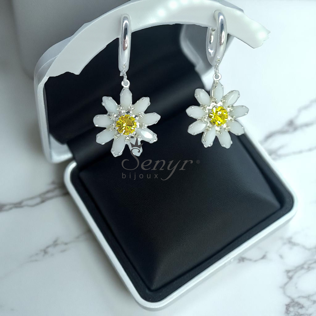 Křišťálové náušničky DAISY ring