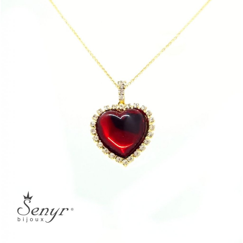 Crystal heart LOVE red