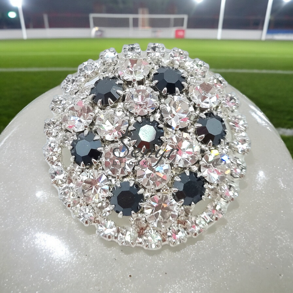 Luxury crystal FOOTBALL brooch