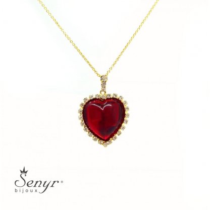 Crystal heart LOVE red