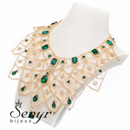 Luxusní náhrdelník Golden Majesty Emerald