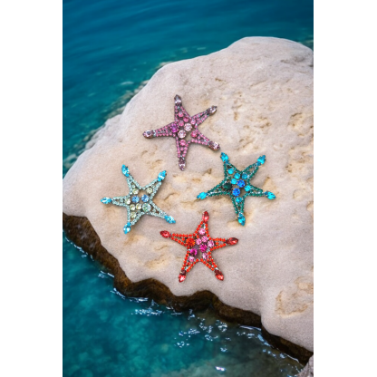 Mořská hvězdice křišťálová brož