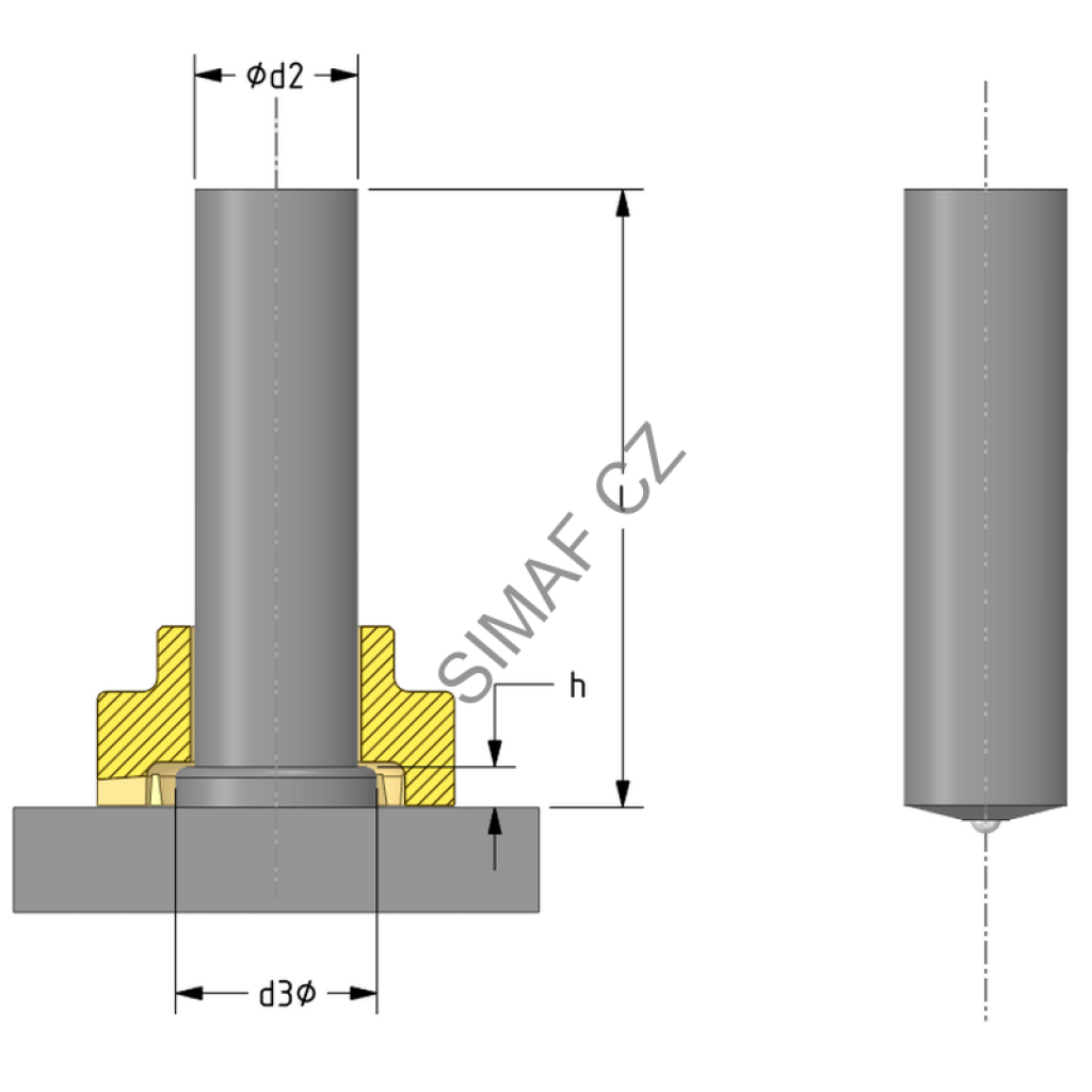 Přivařovací holý kolík ø8x25