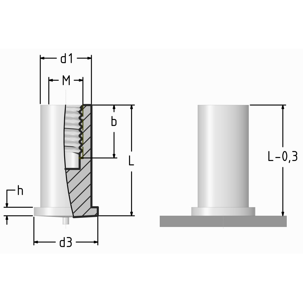 Přivařovací sloupek M4x10mm