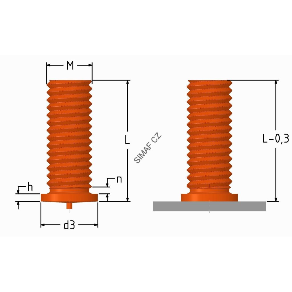 Přivařovací šroub M3x12