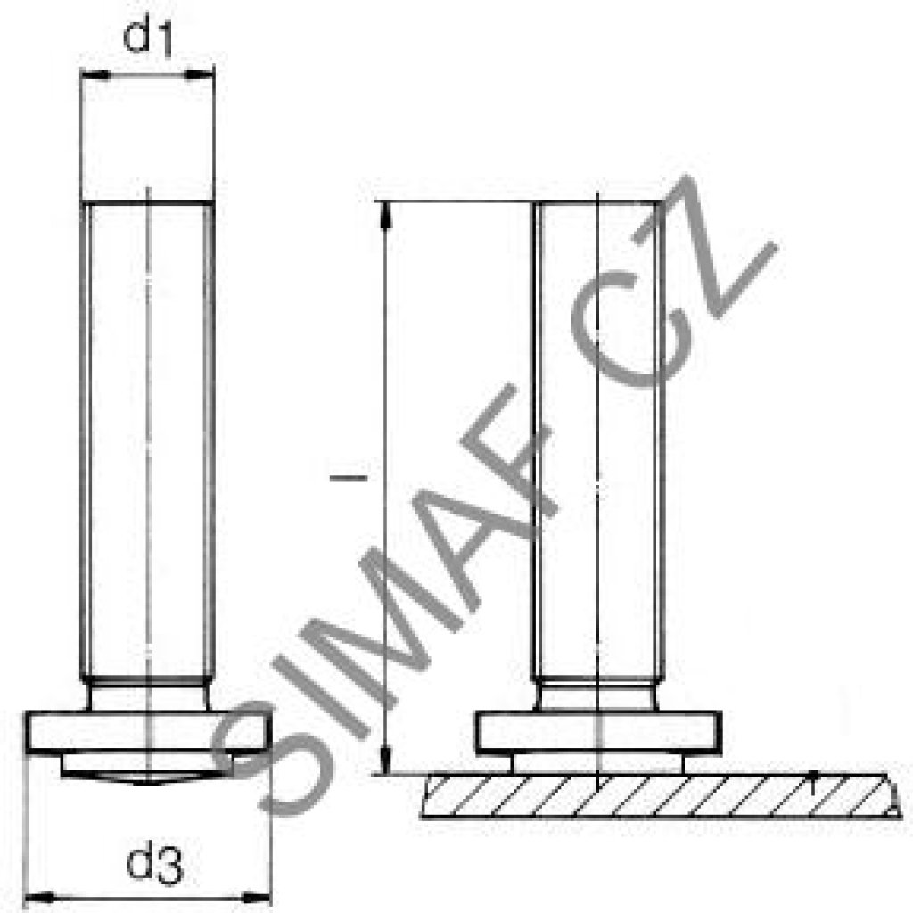 Přivařovací šroub M6x17.5 mm s plast. krytkou